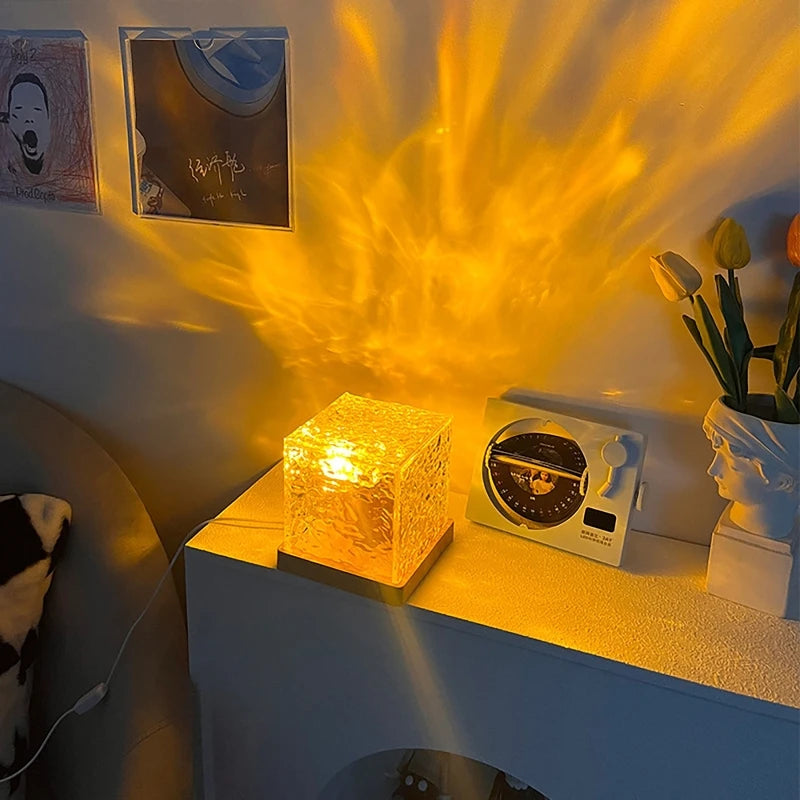 Water Ripple Night Light 16 Colors RGB Lamp - Madina Gift
