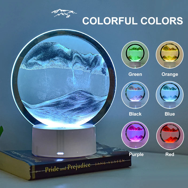 Quicksand Lamp Moving Sand Art Hourglass & LED Night Light Madina Gift