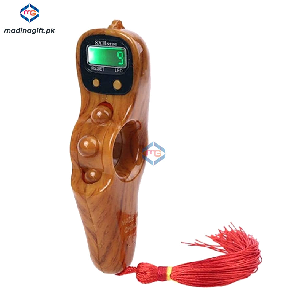 Digital Tasbeeh with Rotating Prayer Beads Portable Finger Counter Screen Light - SXH-5136-2058 - Madina Gift
