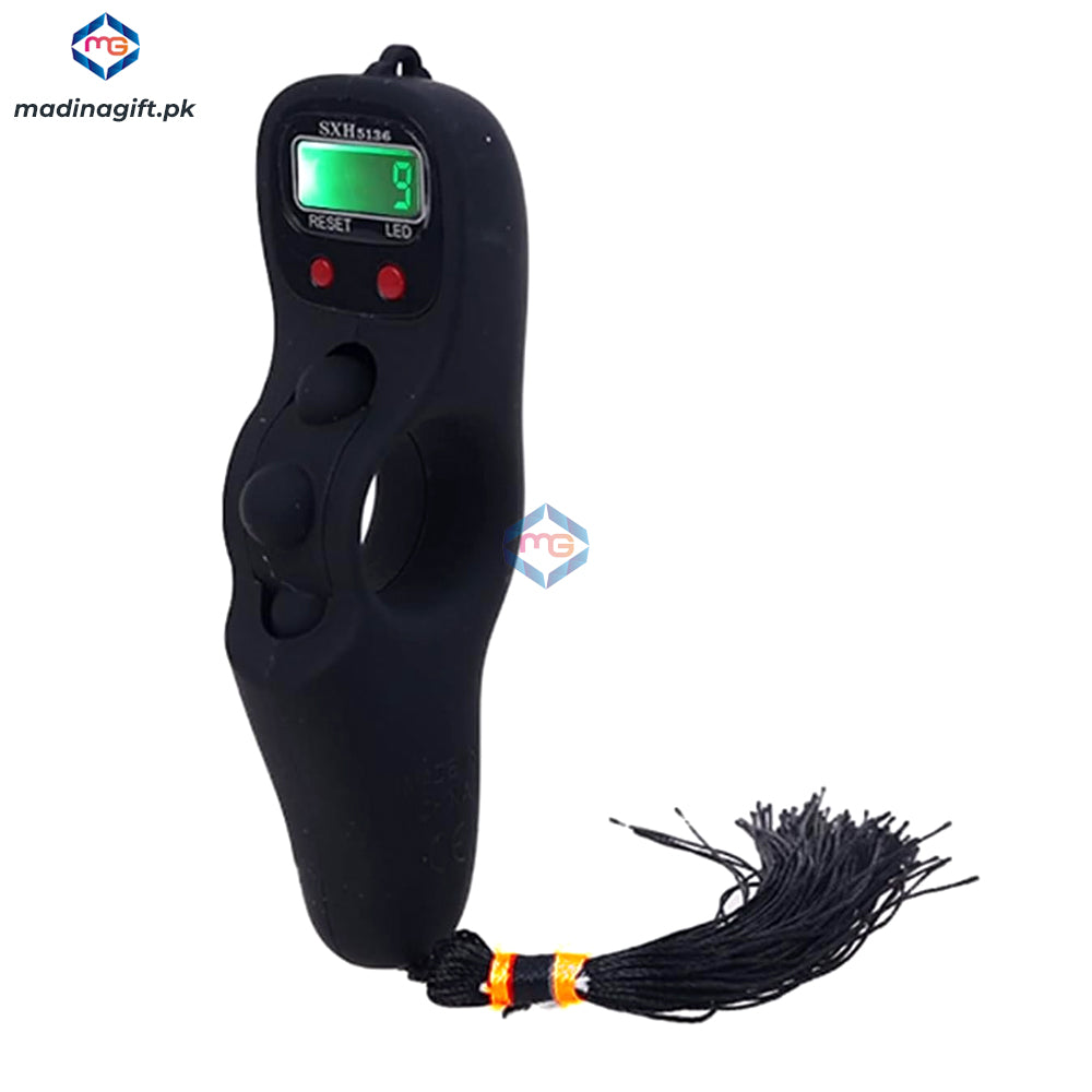 Digital Tasbeeh with Rotating Prayer Beads Portable Finger Counter Screen Light - SXH-5136-2058 - Madina Gift