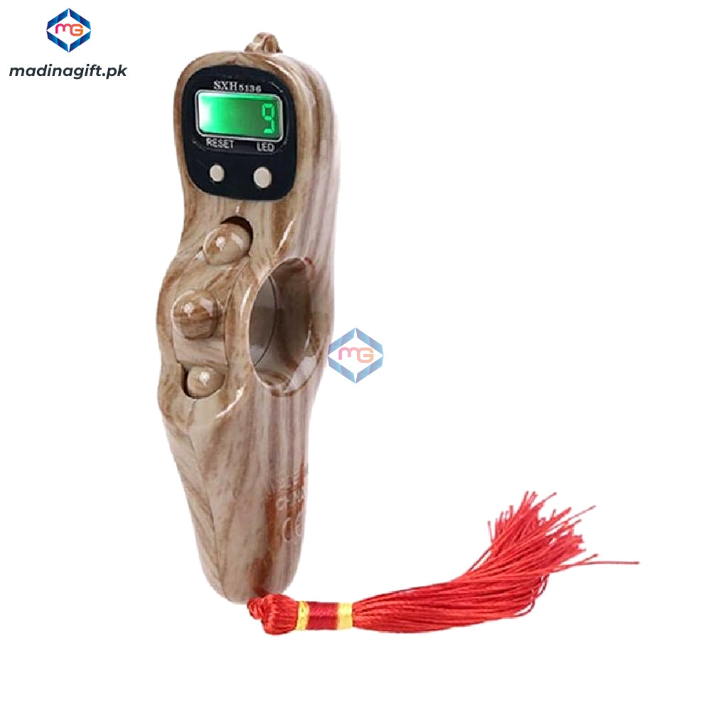 Digital Tasbeeh with Rotating Prayer Beads Portable Finger Counter Screen Light - SXH-5136-2058 - Madina Gift