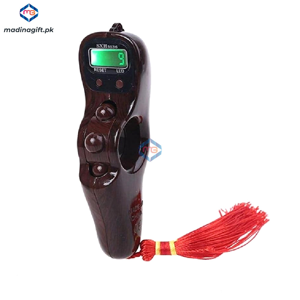 Digital Tasbeeh with Rotating Prayer Beads Portable Finger Counter Screen Light - SXH-5136-2058 - Madina Gift