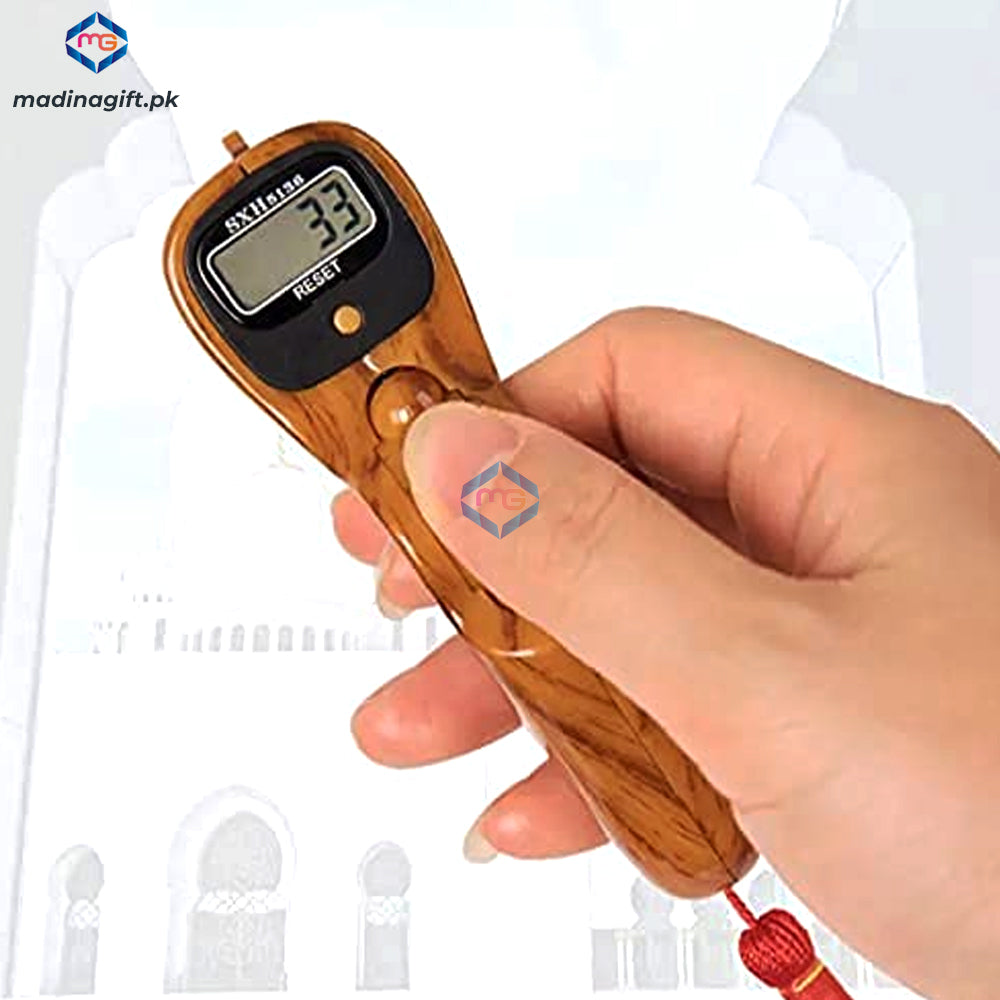 Digital Tasbeeh with Rotating Prayer Beads Portable Finger Counter Screen Light - SXH-5136-2058 - Madina Gift