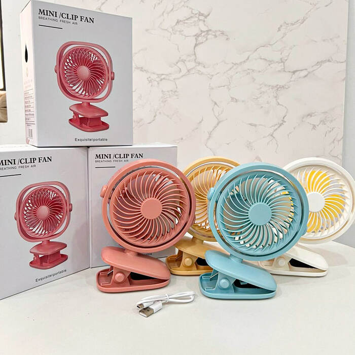 USB Rechargeable Mini Clip Fan & LED Lights For School Madina Gift