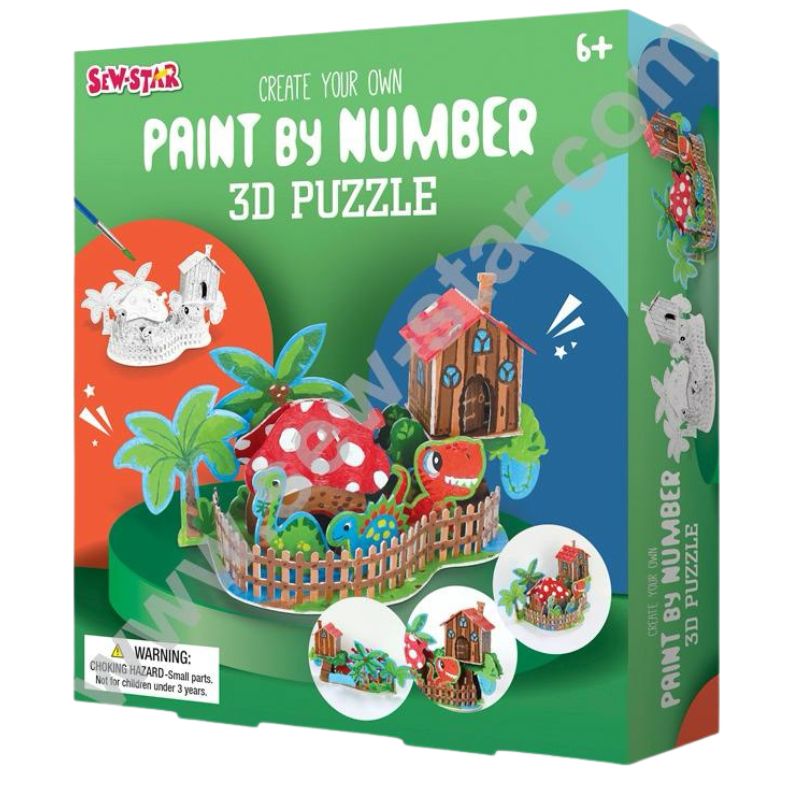 Sew Star Paint By Number 3D Puzzle - Create Stunning Artworks With Depth & Dimension - Madina Gift
