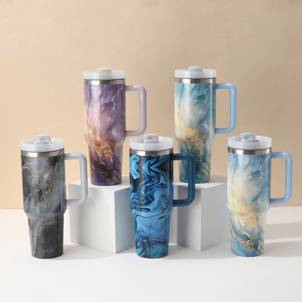 Stanley Vibrant Marble Texture Vacuum Double Wall Thermal Travel Tumbler 40oz Madina Gift