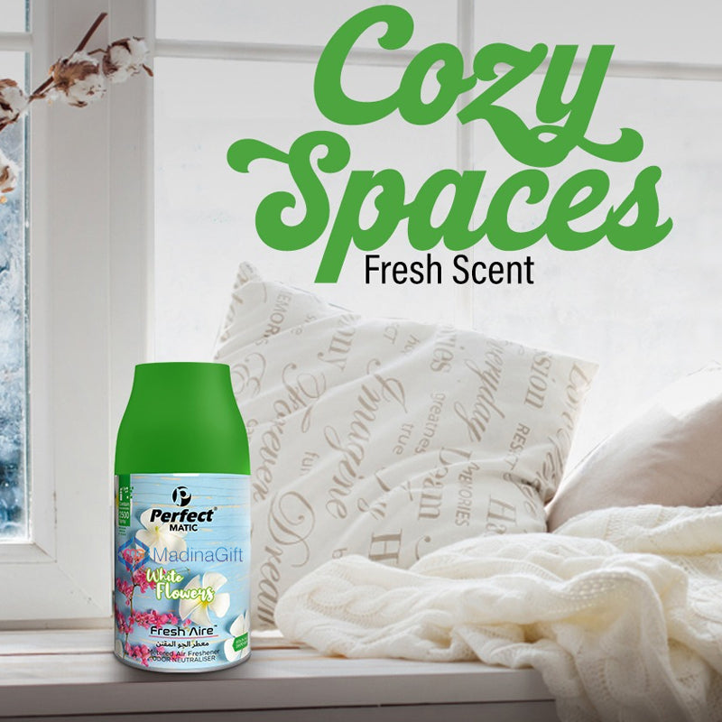 White Flowers Perfect Matic Air Freshener Refill 250 ML For Fragrance Dispenser Madina Gift