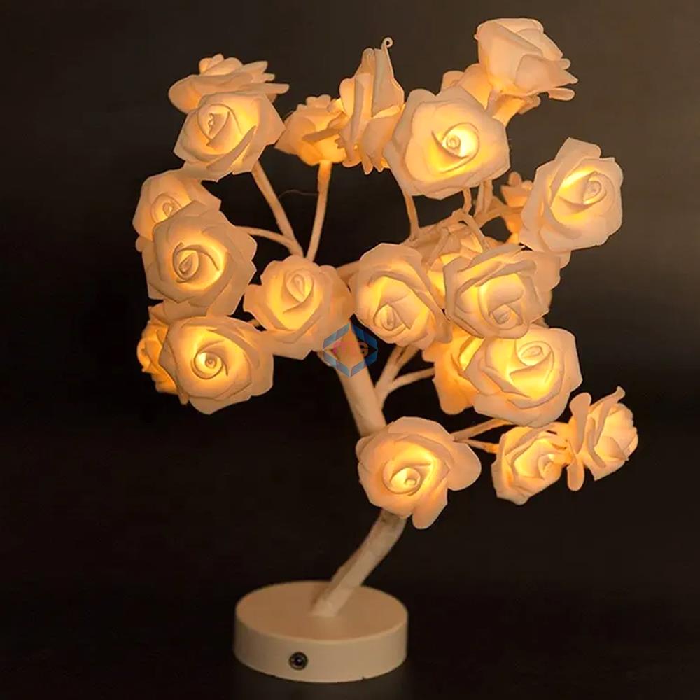 Rose Shimmer Tree LED Light Table Lamp - Madina Gift