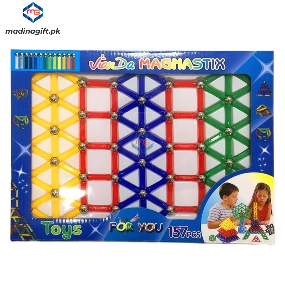 Magnastix Magnet Building Blocks & Bars 157 PCS - JN157 - Maidna Gift