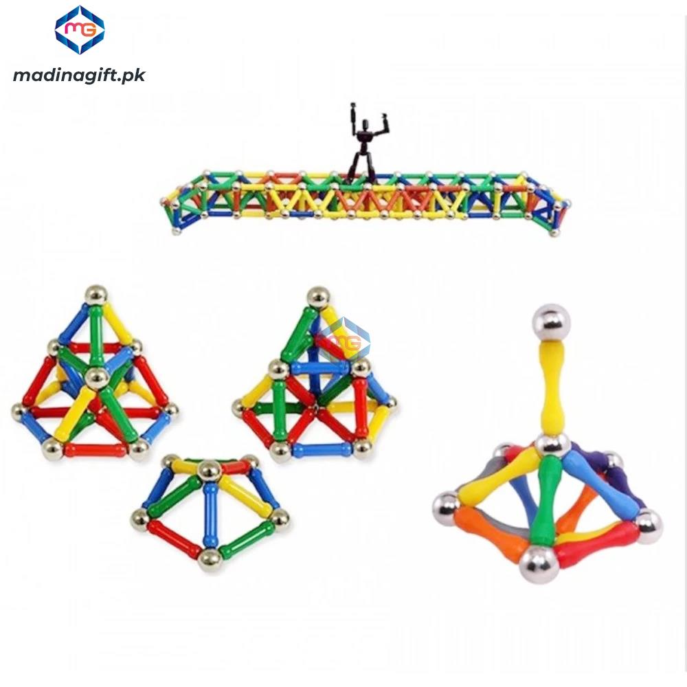 Magnastix Magnet Building Blocks & Bars 157 PCS - JN157 - Maidna Gift