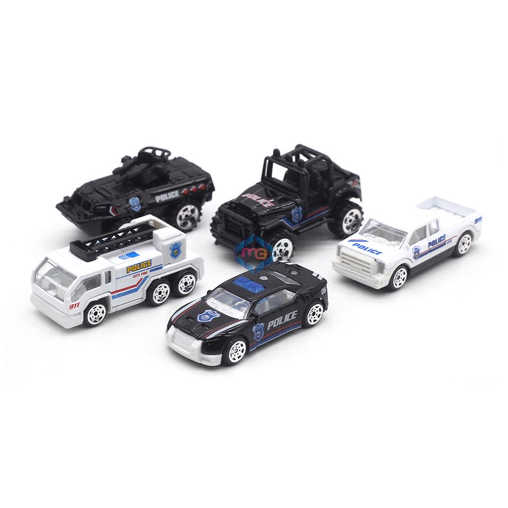 Police Die Cast Mini Vehicles Series 5 Pcs Set - 733 - Madina Gift