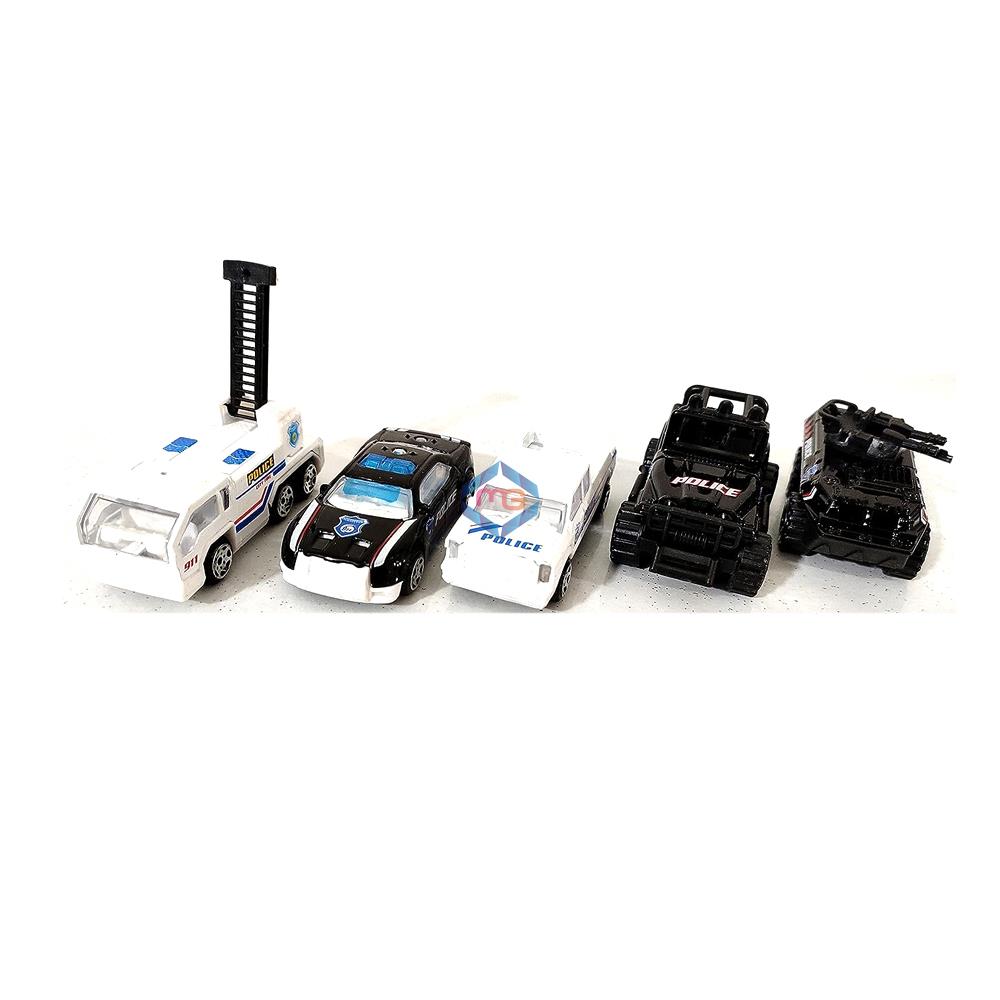 Police Die Cast Mini Vehicles Series 5 Pcs Set - 733 - Madina Gift
