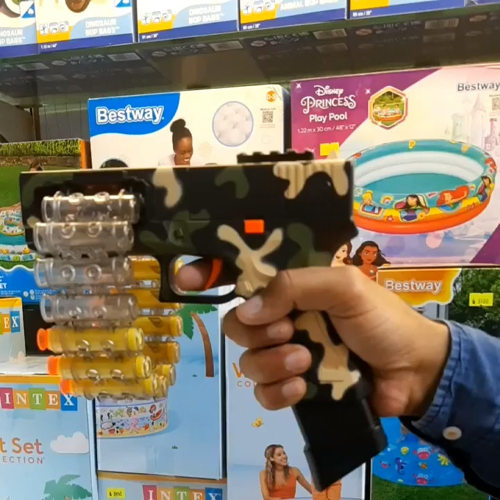 Glock Toy Gun 22 Feet Throwing Range - Manual & Automatic Continuous Soft Bullet Gun