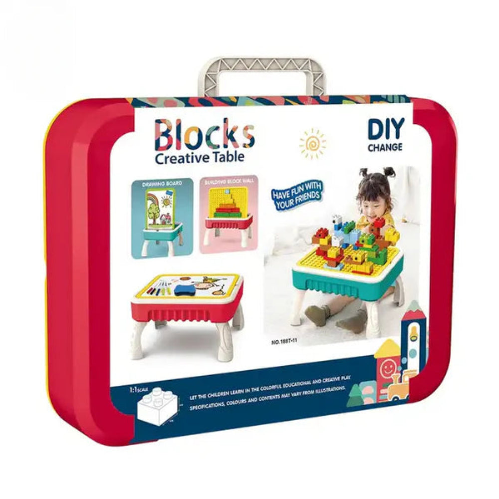 2-in-1 Building Blocks Table & Drawing Board For Kids Online in Karachi Pakistan Madina Gift