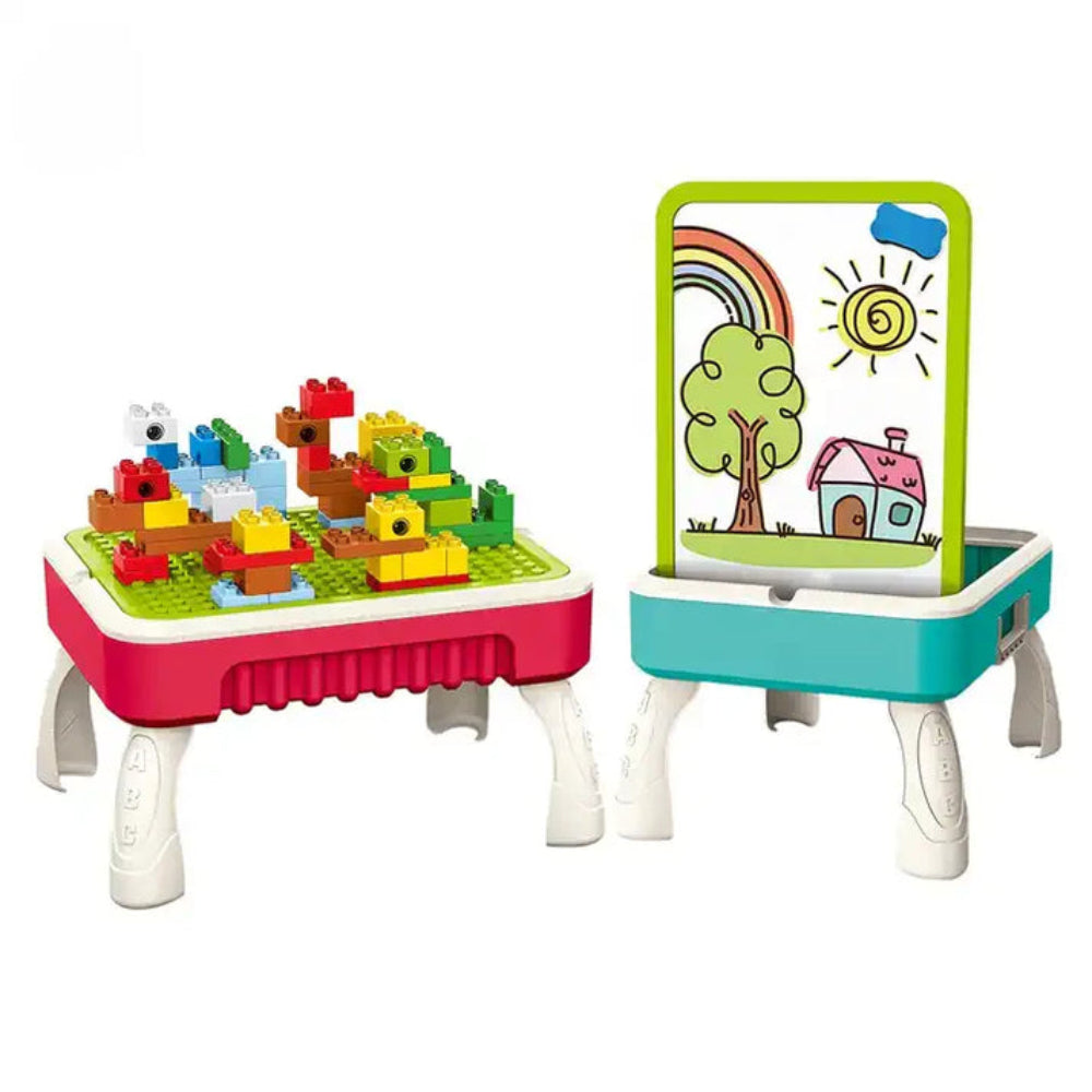 2-in-1 Building Blocks Table & Drawing Board For Kids Online in Karachi Pakistan Madina Gift