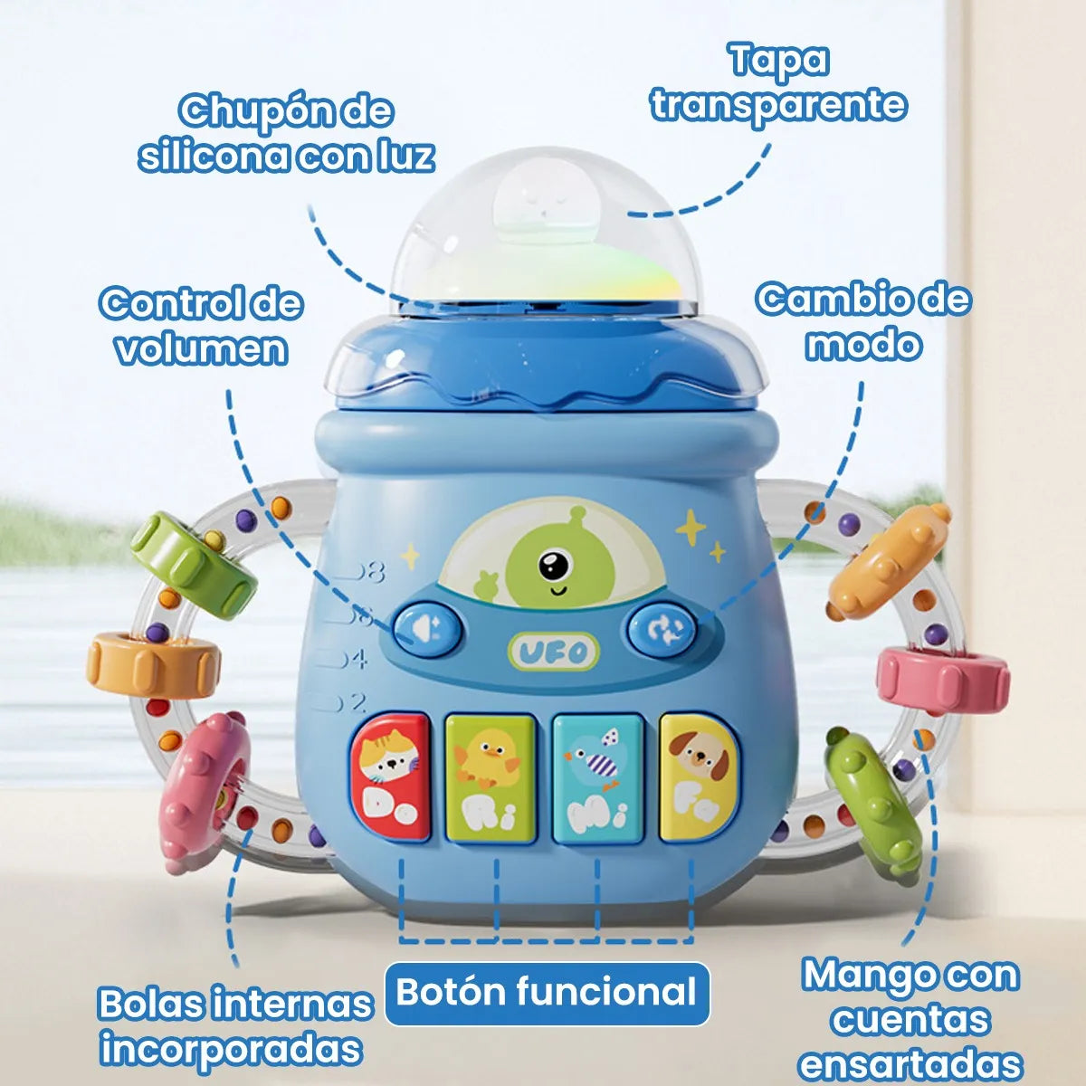 2-in-1 Musical Teether & Light-Up Rattle For Little Kids Online in Karachi Pakistan Madina Gift