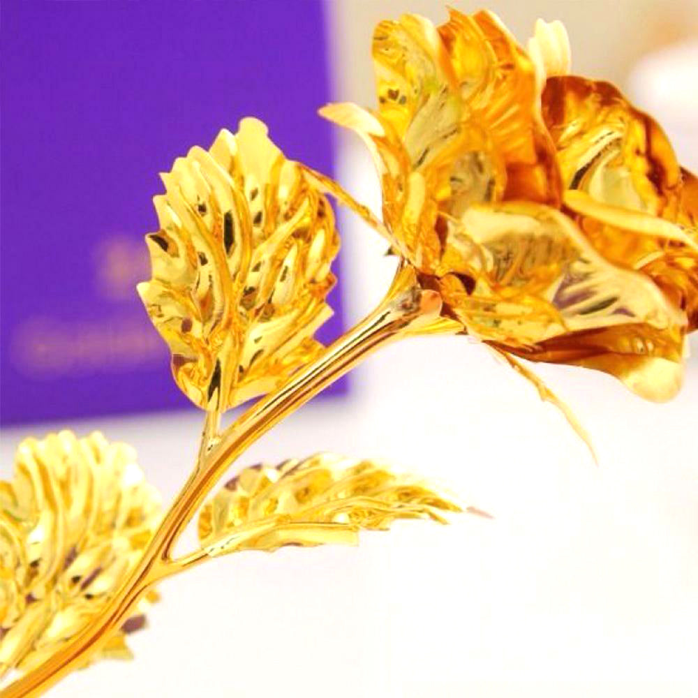24K Gold Plated Artificial Rose Flower