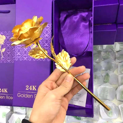 24K Gold Plated Artificial Rose Flower