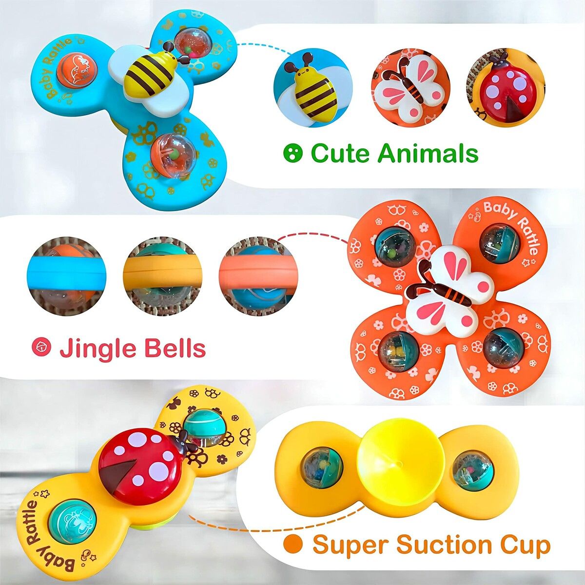 Baby Rattle Spinning Top Toys For Toddlers - Madina Gift