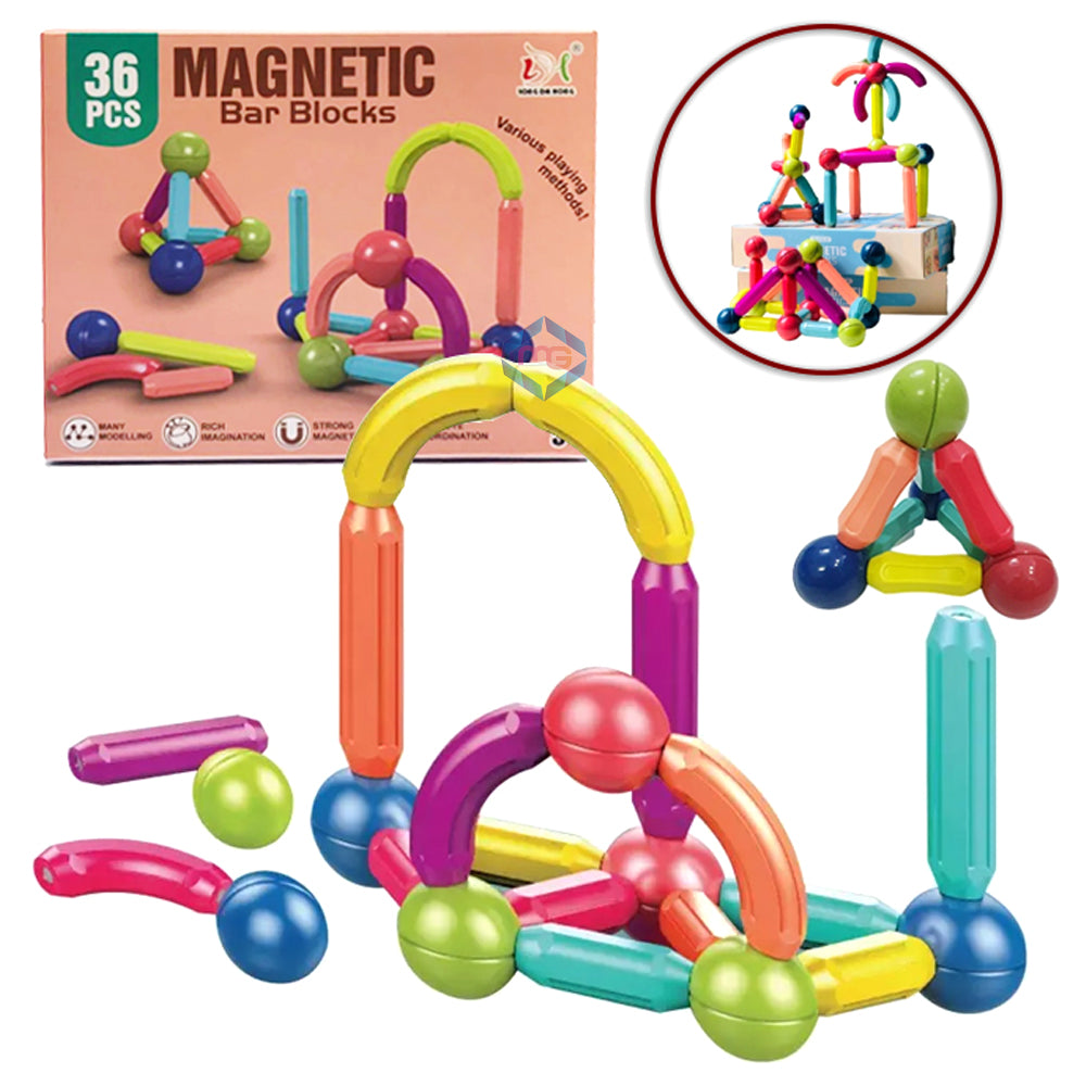 36 PCS Magnetic Building Bar Blocks - 096F1 - Madina Gift