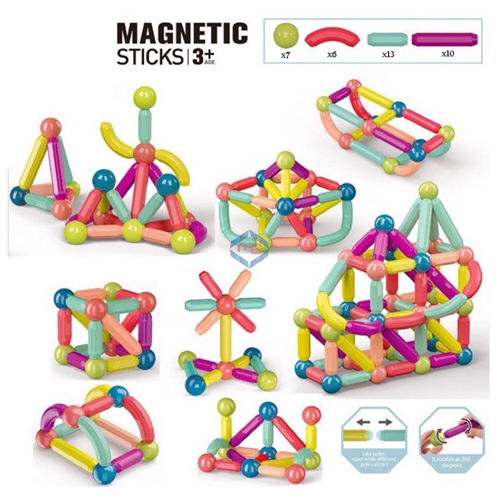 36 PCS Magnetic Building Bar Blocks - 096F1 - Madina Gift