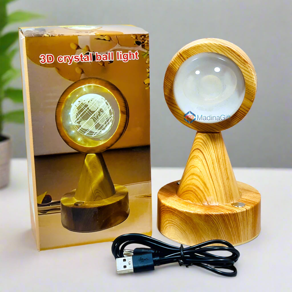 3D Crystal Ball Light Space Lamp Madina Gift