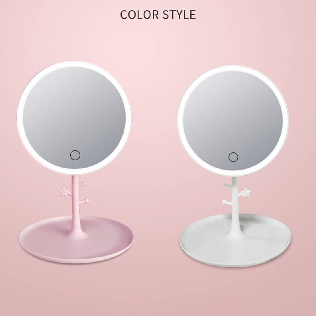 High Definition Portable Makeup Mirror With LED Touch Light