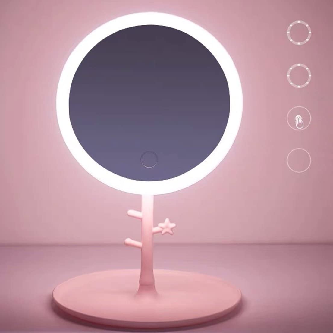 High Definition Portable Makeup Mirror With LED Touch Light