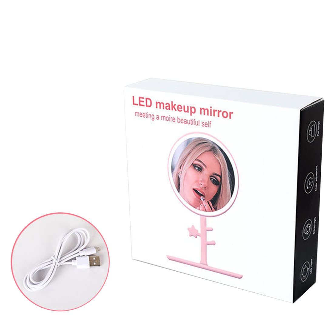 High Definition Portable Makeup Mirror With LED Touch Light