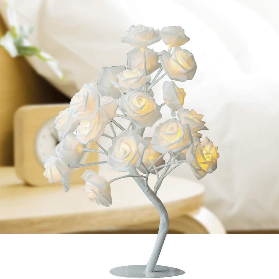 Rose Shimmer Tree LED Light Table Lamp - Electric Powered