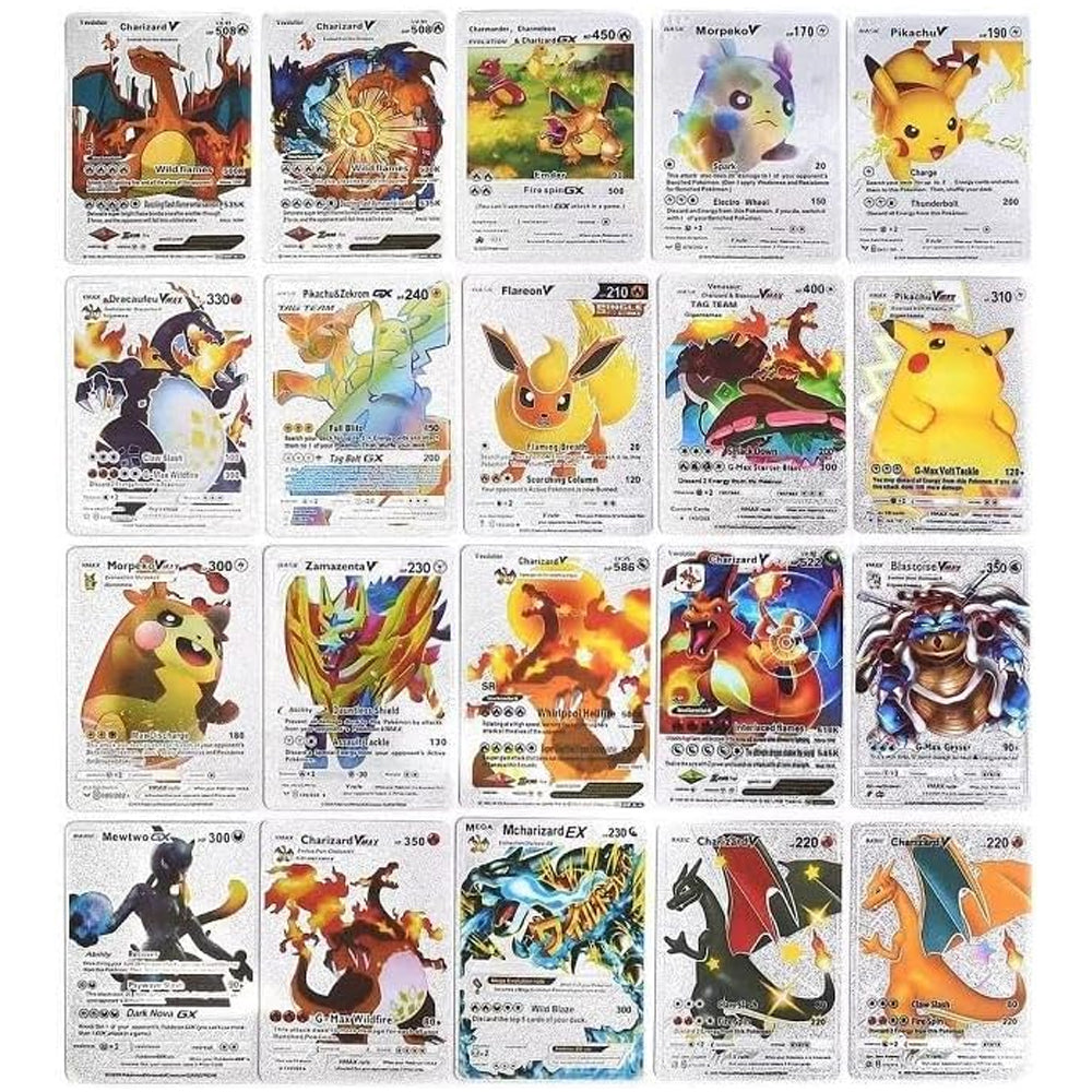 55 Pcs Pokemon Collectible Golden Foil Cards Madina Gift