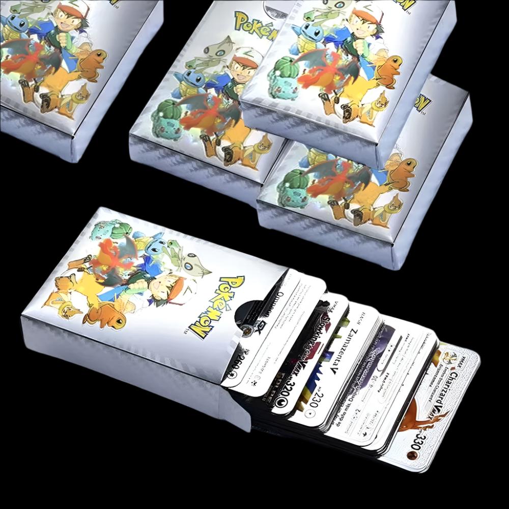 55 Pcs Pokemon Collectible Golden Foil Cards Madina Gift