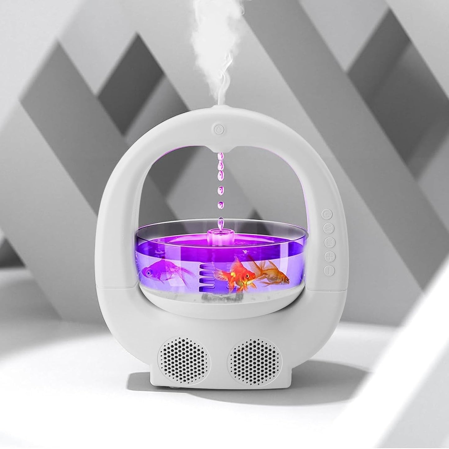 Anti Gravity Fish Aquarium Humidifier With Bluetooth Speaker - Rechargeable