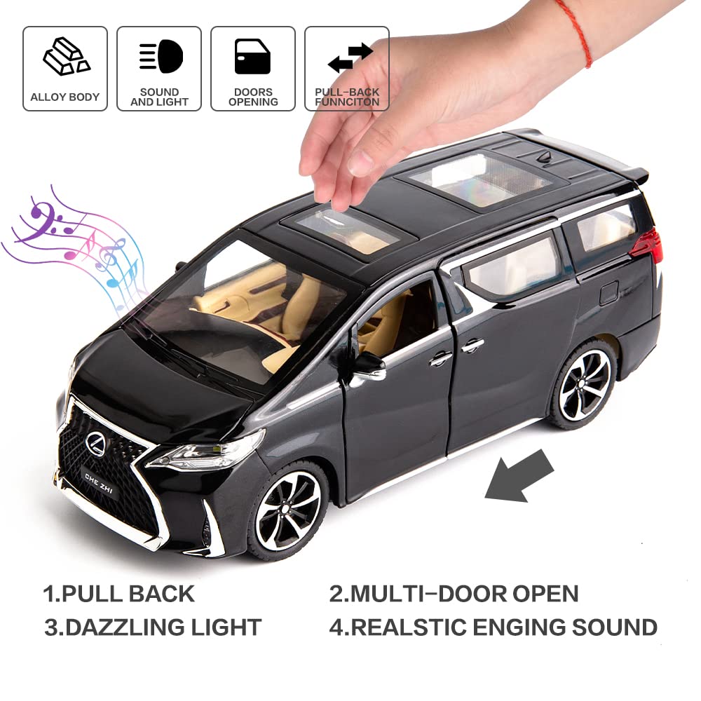 CHEZHI Lexus LM300 Diecast Alloy Pullback Model 1:24 Scale With Light & Music. Madina Gift