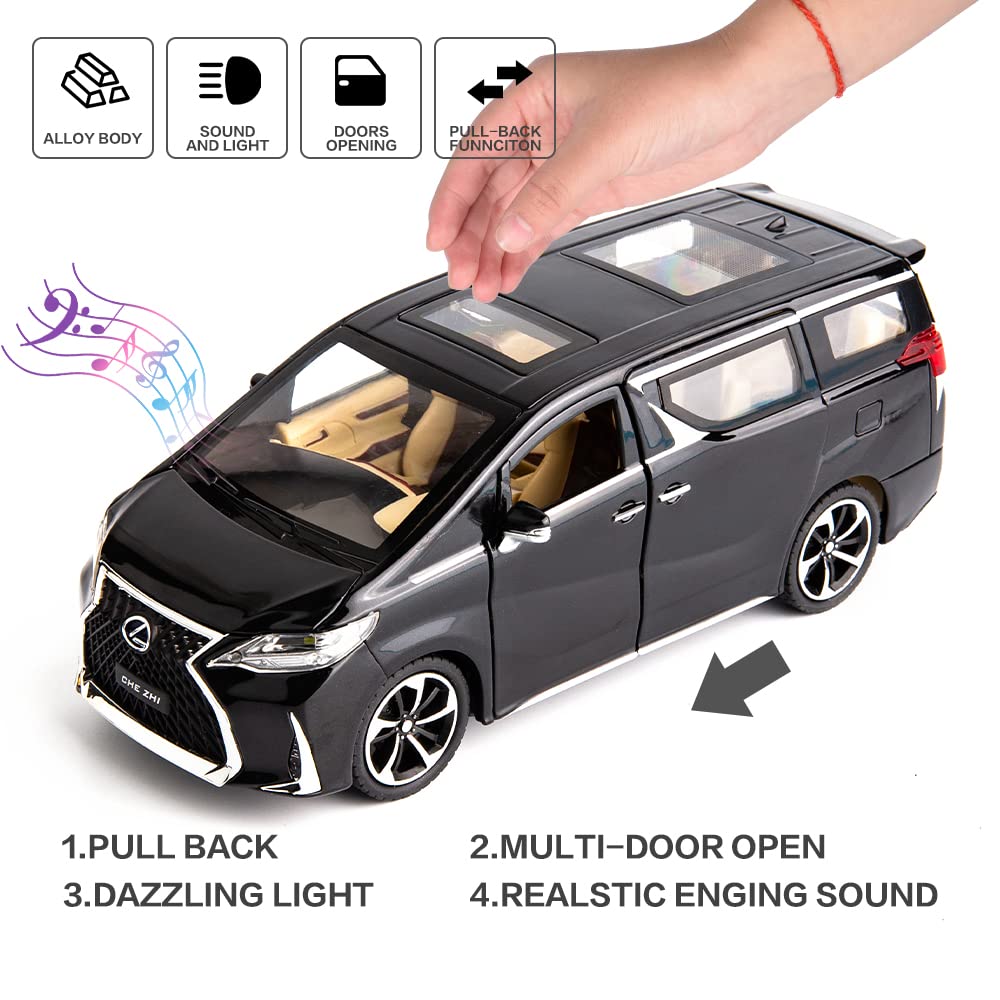 CHEZHI Lexus LM300 Diecast Alloy Pullback Model 1:24 Scale With Light & Music. Madina Gift