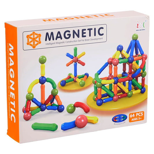 64 PCS Magnetic Building Bar Blocks Set 705-64 - Madina Gift