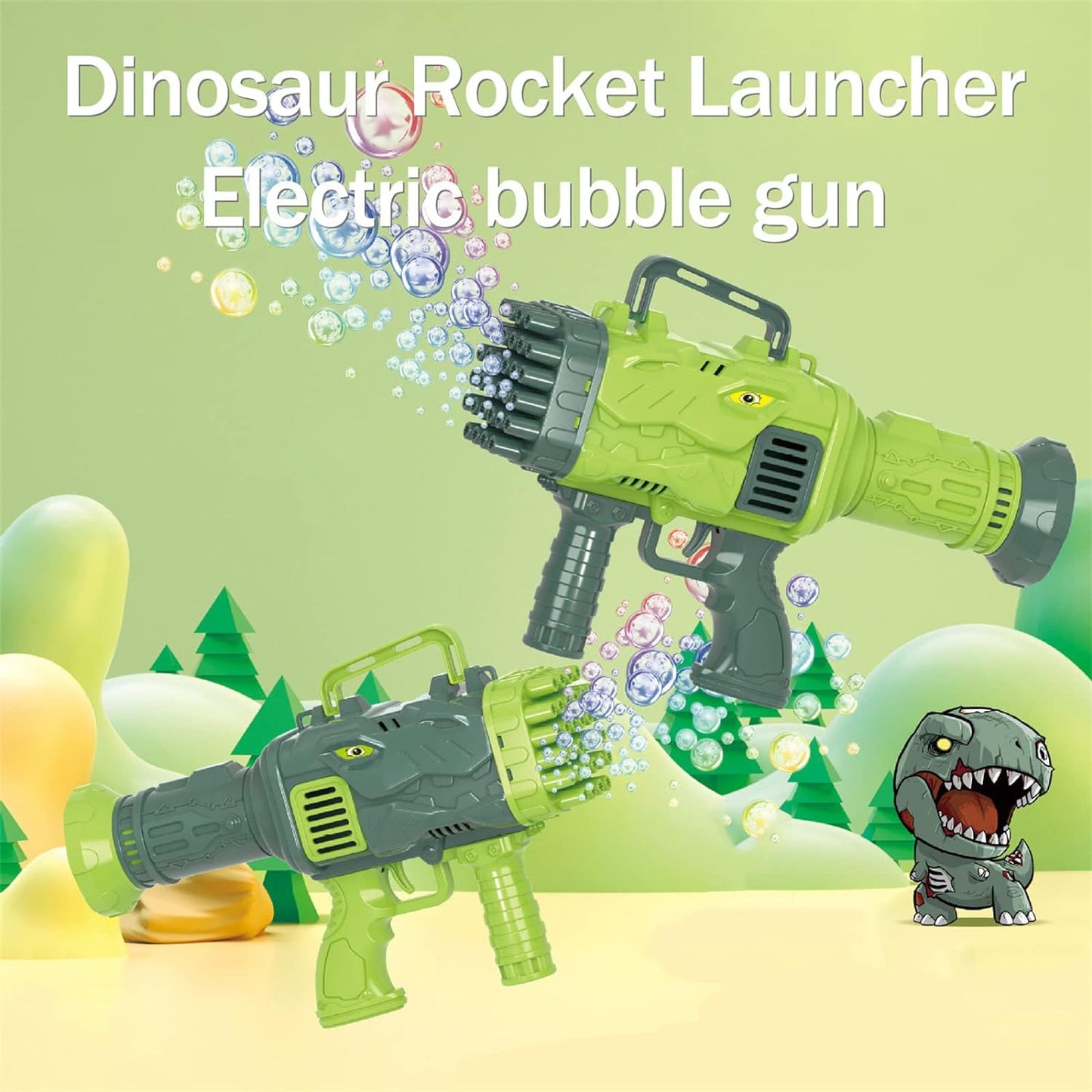 32 Holes Dinosaur Bubble Machine Gun - 1919 - Madina Gift