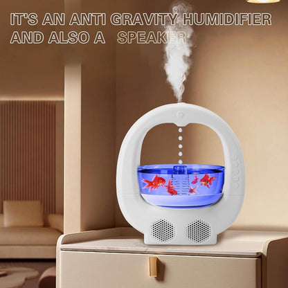 Anti Gravity Fish Aquarium Humidifier With Bluetooth Speaker - Rechargeable