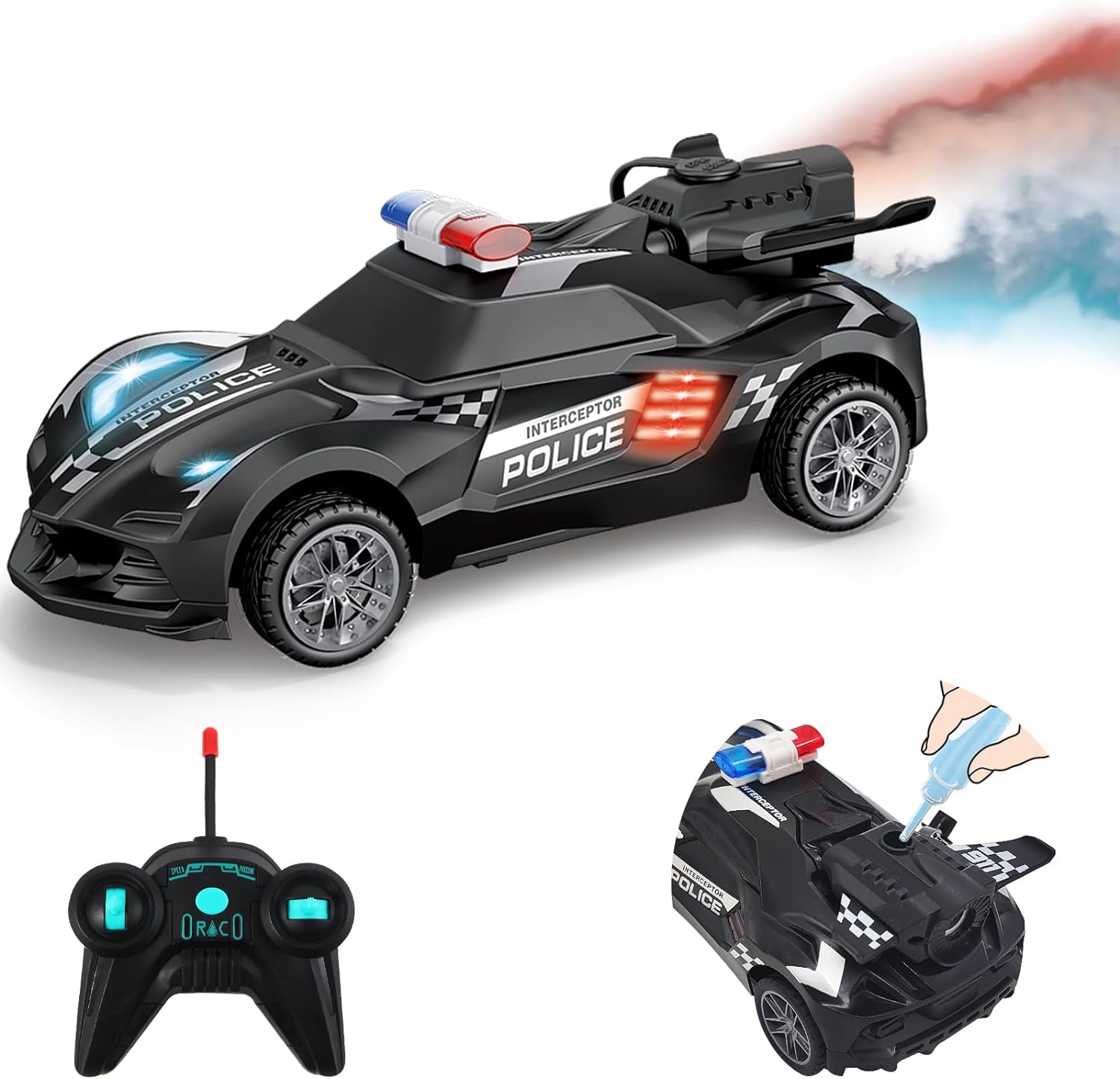 Speed X Police Car Remote Control With Spray KM660-2A - Madina Gift