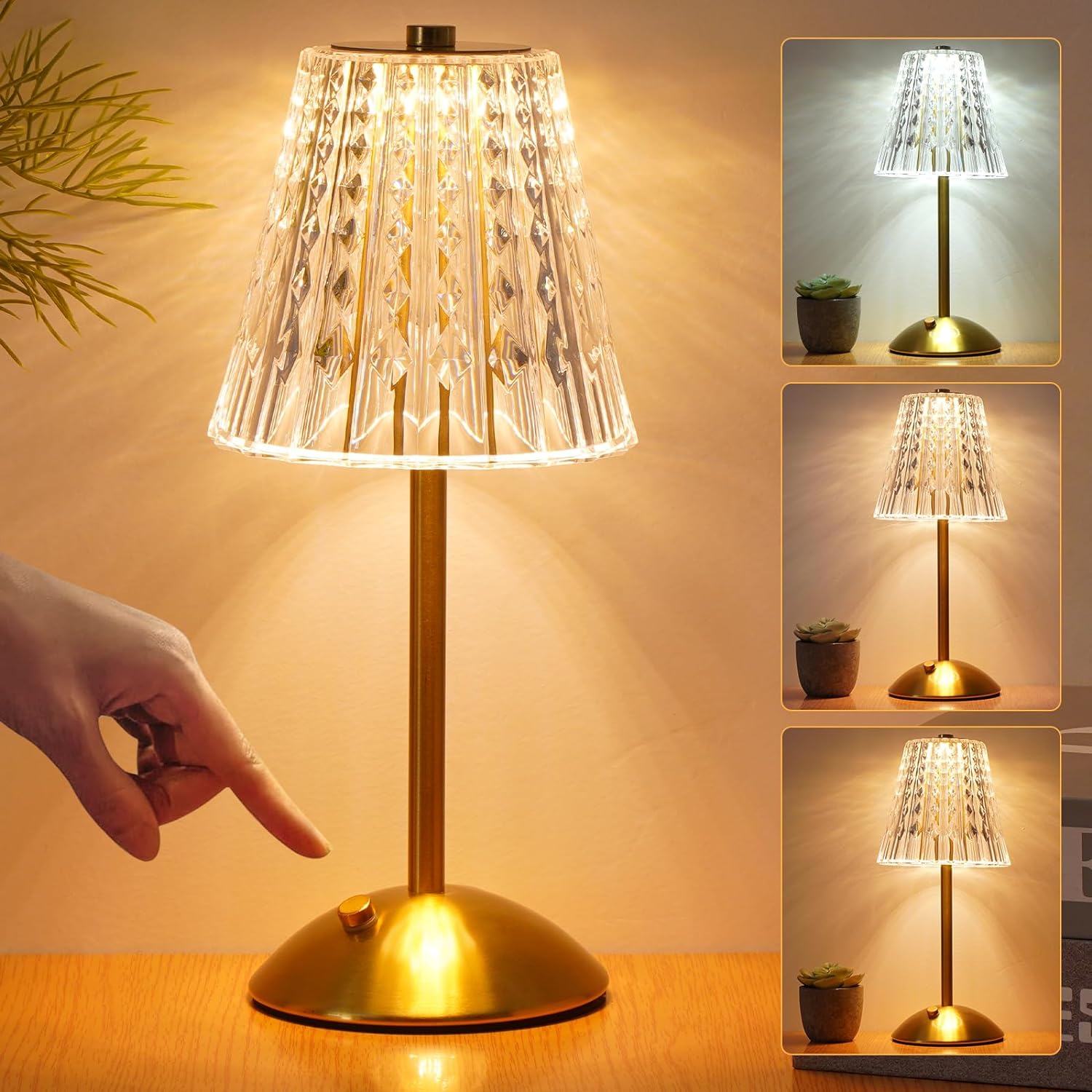 Crystal Diamond Touch Sensor Table Lamp