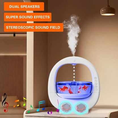 Anti Gravity Fish Aquarium Humidifier With Bluetooth Speaker - Rechargeable