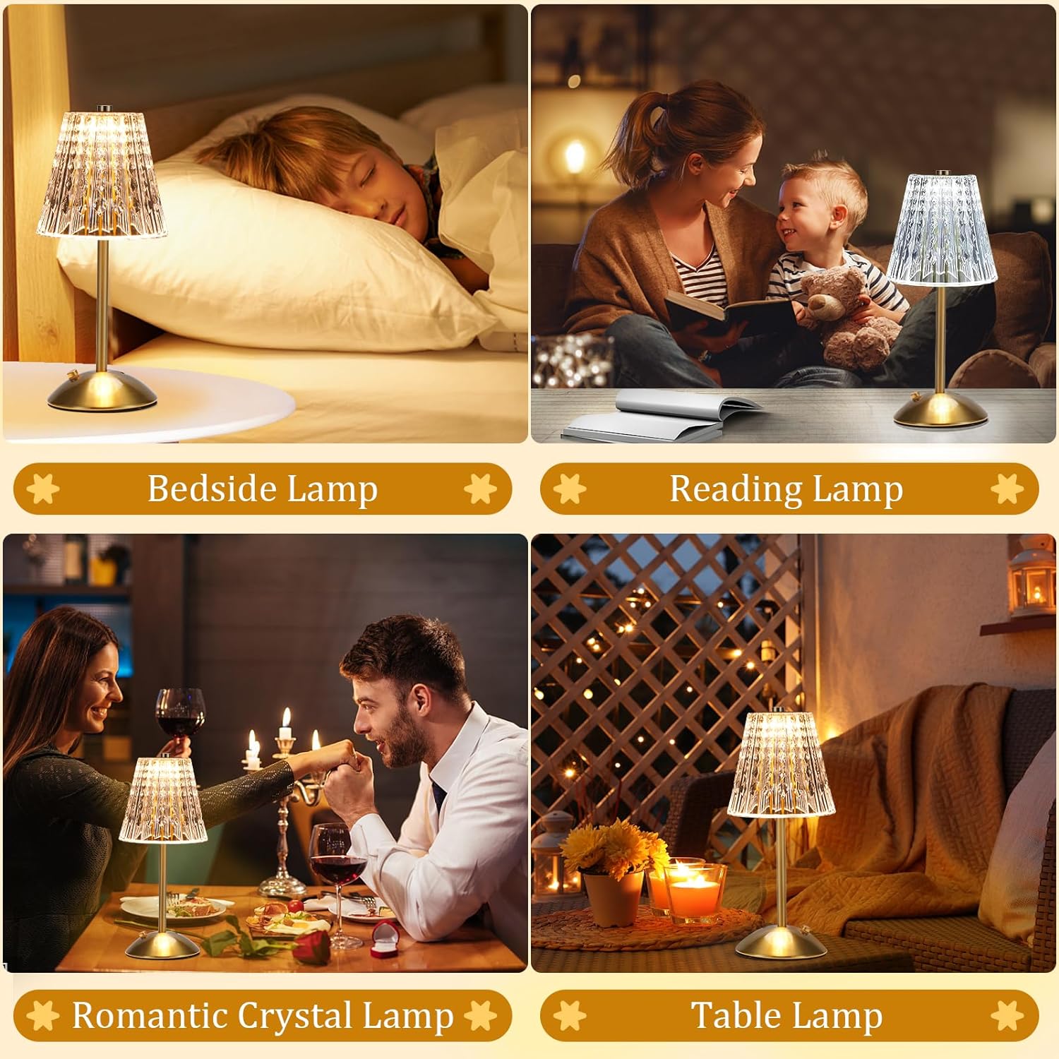 Crystal Diamond Touch Sensor Table Lamp