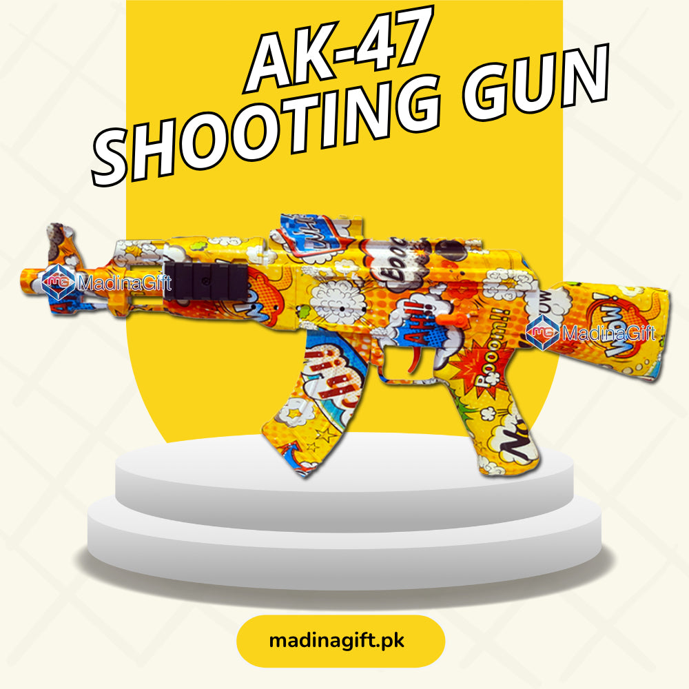 AK47 Water Bullets Shooting Gun 1853-G30B Rechargeable Automatic & Manual Functions Madina Gift
