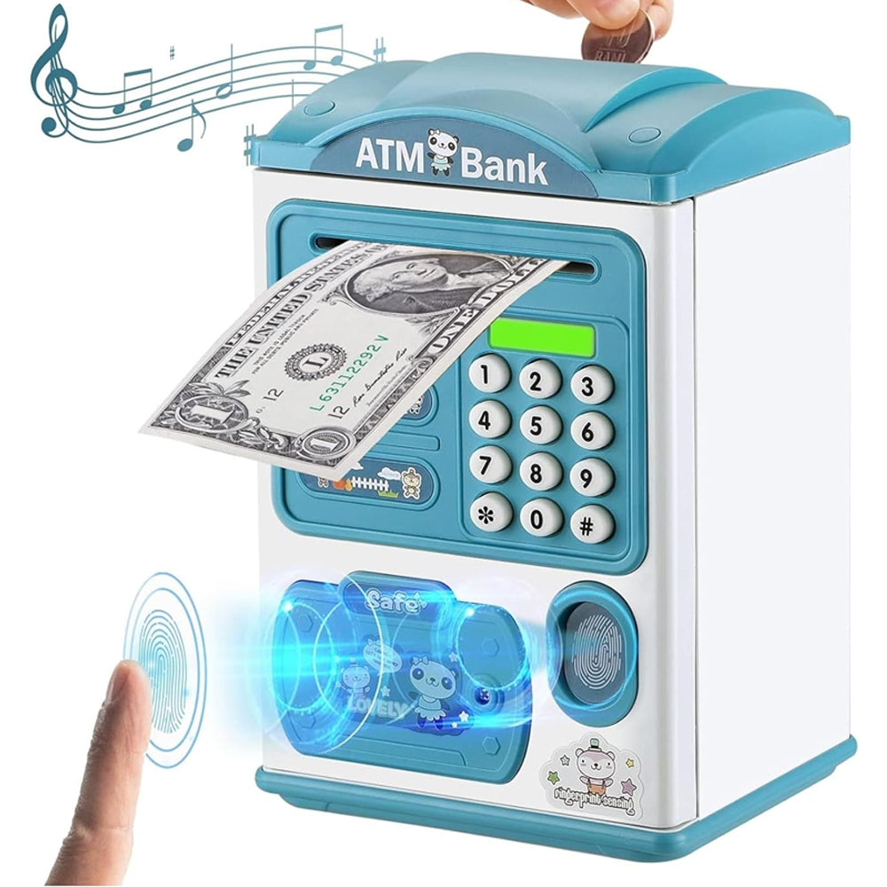 Line Shu Bao LSB6709 Happy Time ATM Money Saving Fingerprint Bank For Kids Madina Gift