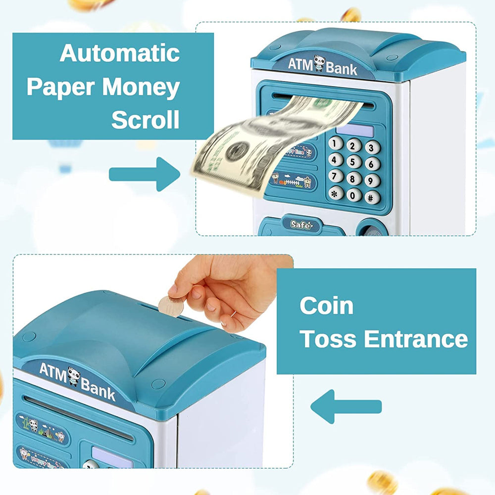 Line Shu Bao LSB6709 Happy Time ATM Money Saving Fingerprint Bank For Kids Madina Gift