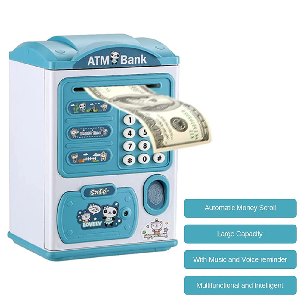 Line Shu Bao LSB6709 Happy Time ATM Money Saving Fingerprint Bank For Kids Madina Gift