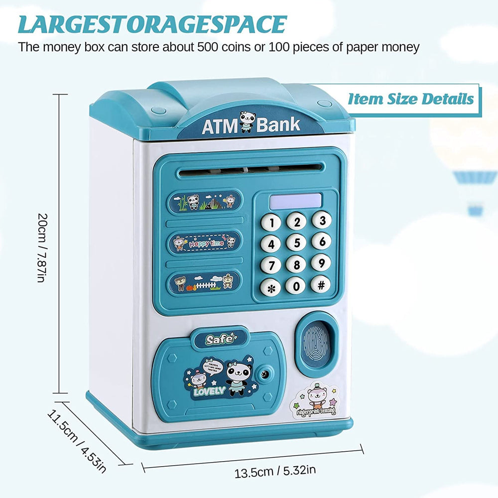 Line Shu Bao LSB6709 Happy Time ATM Money Saving Fingerprint Bank For Kids Madina Gift