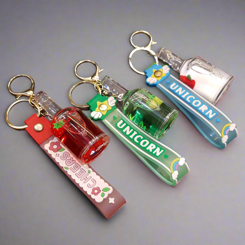 Acrylic Crystal Bottle Keychains - Madina Gift