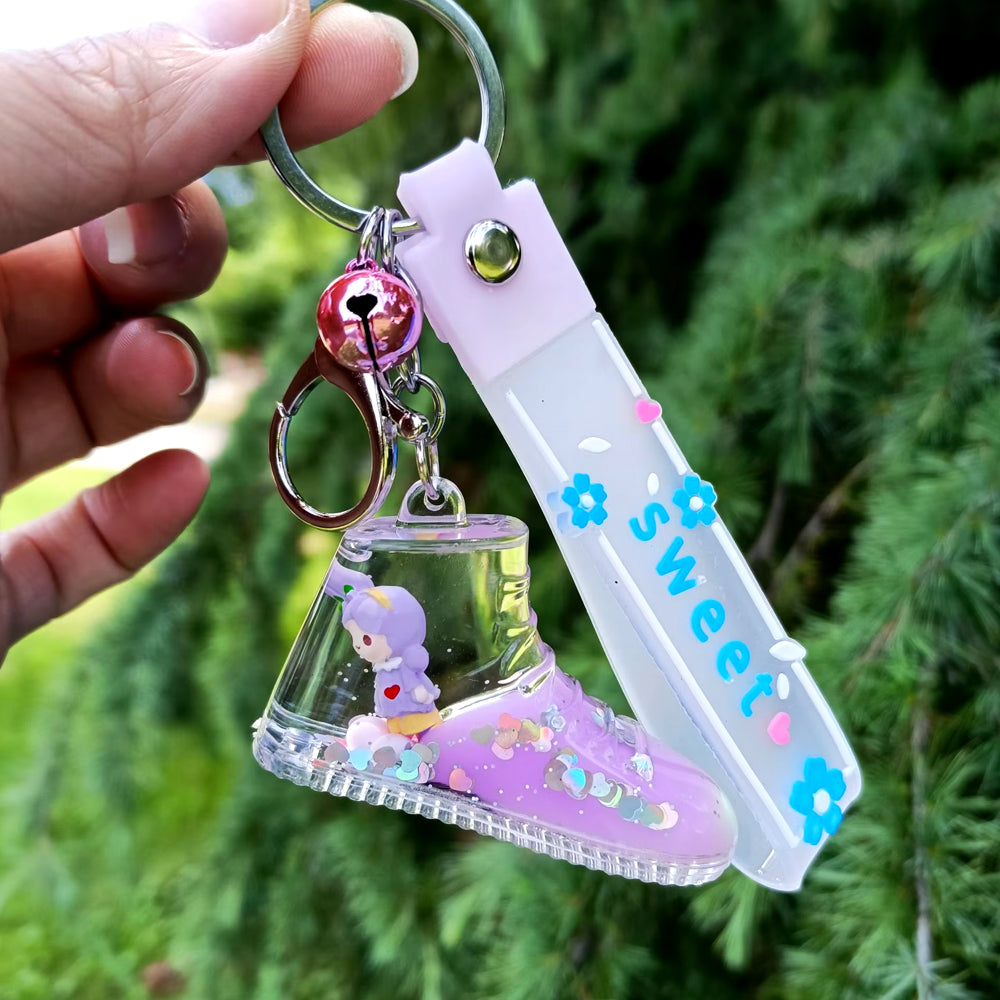 Acrylic Transparent Crystal Shoes Keychain - Madina Gift