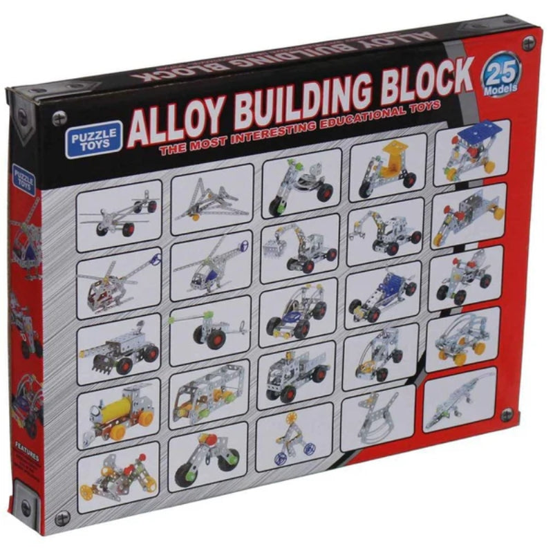 Alloy Construction Building Blocks Playset - 25 Models 239 Pieces - Madina Gift